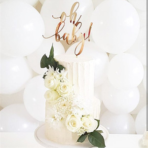 Décoration de gâteau en acrylique MOYI Ins « Oh Baby » écrit à la main pour baptême de bébé et révélation du sexe – Fournisseur d'usine - Product Image 3