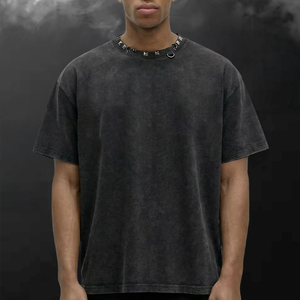 T-Shirt Oversize OEM all'Ingrosso, 260 GSM, Lavaggio Acido Vintage, Cotone di Alta Qualità, Maglietta Personalizzata per Uomo - Product Image 1