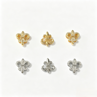 Perles entretoises rectangulaires en laiton multi-zircon, plaquées or/rhodium, à grand trou, pour la fabrication de bijoux et fournitures de colliers DIY
