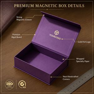 Boîte en carton magnétique de luxe avec logo personnalisé CRD pour l'emballage des bougies, avec fenêtre pour afficher le produit et ruban - Product Image 3