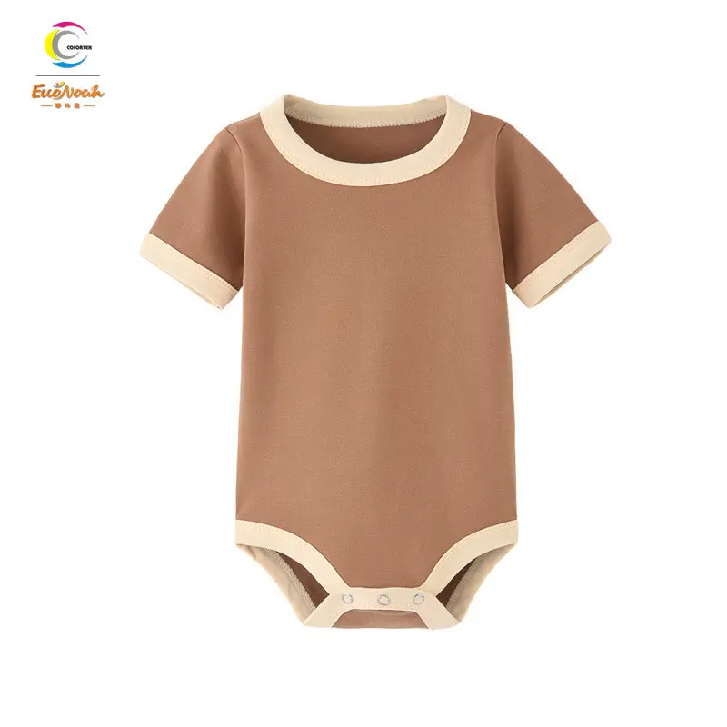 קיץ ניטראלי תינוק בגדים מותאם אישית ריק תינוק בגד גוף כותנה קצר שרוול תינוק לגדול ללבוש