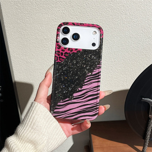 เคสโทรศัพท์มือถือลายเสือดาวแวววาวเคลือบทองสำหรับ iPhone 17 16 15 14 PRO MAX ลายม้าลายเคสด้านหลังพีซีสีรุ้งไล่ระดับสี - Product Image 4