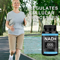 Capsules de NAD+ et de Resvératrol, complément énergétique cellulaire anti-âge, soutient la réparation du DNA, antioxydant, bien-être, végétalien, sans OGM, OEM
