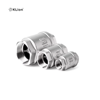 Válvula de Retención Manual Vertical de Bola Klion RTS, de Acero Inoxidable CF8 CF8M, Sellada con PTFE, 1/2 Pulgada, Certificación ISO, para Agua, Gas y Aceite 3