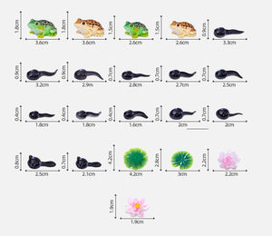 ミニチュア人工池アクセサリーフローティングロータス樹脂ユリパッド小さなカエルオタマジャクシ置物池水族館装飾用 - Product Image 5