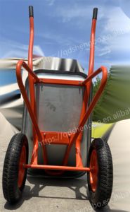 Carretilla de ruedas de jardín WB6417, bandeja galvanizada, carretilla de metal resistente para jardín doméstico, Carretilla con 75 litros - Product Image 3