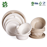Assiettes jetables biodégradables en bagasse, plats ronds, vaisselle moderne pour les pique-niques scolaires et la restauration
