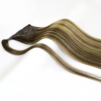 Queue de cheval à enrouler colorée avec peigne, extensions de cheveux 100 % naturels vierges à cuticules alignées – Offre spéciale
