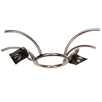 Harnais de Tête en Cuir pour Jeu de Rôle BDSM avec Crochet Nasal, Anneau O, Araignée et Baillon Bouche Ouverte