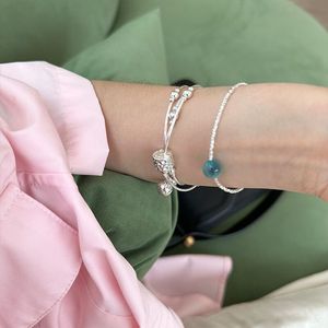 S925 Sterling Silver Minimalist Three Layer <b>Bead</b> <b>Bracelet</b> For Women Everyday Wear - Product Image 2