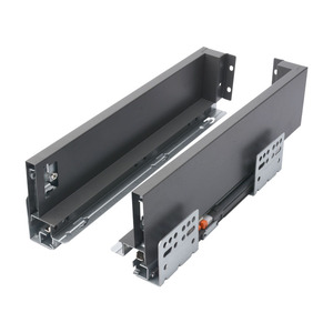 Venta al por mayor de fábrica: Sistema de <span class=keywords><strong>cajones</strong></span> de cocina y comedor deslizantes de doble pared con cierre suave de acero de alta resistencia y cajón con marco. - Product Image 1