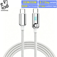 Cable de Carga Rápida USB Tipo-C 60/240W 5A con Trenzado de Nailon PD 3.1 de 1-3m para Computadora y Cámara