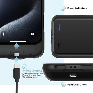 Custodia Batteria Portatile Potenziata da 13800mAh con Funzione di Ricarica per <span class=keywords><strong>iPhone</strong></span> Serie <span class=keywords><strong>12</strong></span>, 13, 14, 15 Plus, 16, 17 Air, 18 <span class=keywords><strong>Pro</strong></span> Max - Product Image 5