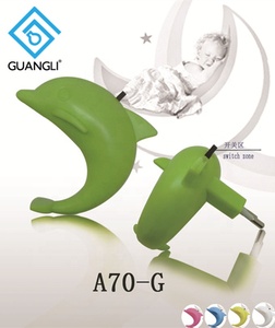 0.6W forme de poisson bébé LED <span class=keywords><strong>veilleuse</strong></span> 110V/220V plug-in avec mini interrupteur lumière blanche chaude pour chambre ABS matériel tailles moyennes - Product Image 2