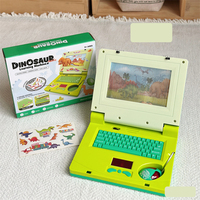 Tablet Simulasi Kartun Anak, Mainan Edukasi Bahasa Inggris Plastik dengan Lampu & Musik, Buku Tulis Anak