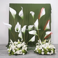 Bunga Calla Lily Buatan Tangan dari EVA, Bunga Raksasa Putih, Tangkai Berdiri Sendiri untuk Dekorasi Pesta Pernikahan, Acara Luar Ruangan dan Dalam Ruangan