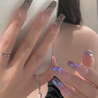 Uñas postizas de lujo al por mayor, nuevo estilo, a la moda, personalizadas, tipo ataúd, bailarina, stiletto, cuadradas, puntas de uñas artificiales para dedos.