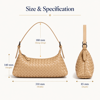 Sac à main vintage en cuir PU tressé, style minimaliste français, décontracté, avec bandoulière réglable, résistant à l'eau, grande capacité pour femme - Personnalisable