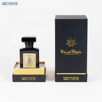 Botellas y cajas de perfume vacías de 50ml con diseño de logotipo personalizado Caja de regalo de perfume con embalaje de papel negro