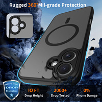 Coque de protection d'objectif antichoc de haute qualité pour iPhone 16 Plus, étui de téléphone portable magnétique doux au toucher personnalisé, vente en gros
