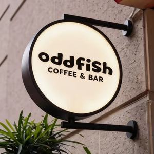 Insegna Circolare Personalizzata da Parete con Illuminazione LED su Due Lati per Bar, Ristoranti e Negozi - Product Image 2