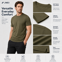 T-shirt JNEI GETU-TEX Cool Tech pour homme, 150 g/m², séchage rapide, anti-UV, jersey lisse, décontracté, pour les trajets quotidiens, OEM