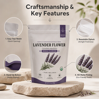 Sachet d'emballage personnalisé RDY Premium pour thé aux herbes, fleurs séchées, café avec finition mate