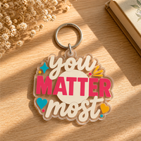Porte-clés en acrylique de haute qualité sur le thème de la santé mentale, vente en gros, impression personnalisée, cadeau, logo personnalisé, porte-clés en acrylique motivant et positif