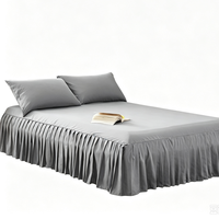 Jupe de lit en polyester unie, plusieurs couleurs disponibles, taille personnalisée, volant anti-poussière pour lit, approvisionnement direct usine pour hôtels et literie domestique