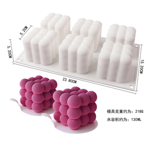 6-Cavity <b>Silicone</b> Mousse Cake Mold Ball Shape For DIY Dessert <b>Baking</b> And Candle Making 23.8x15.2x5.2 Cm Dishwasher Safe - Product Image 5