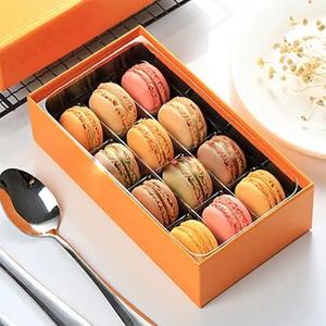 กล่องกระดาษสำหรับใส่เค้กบิสกิตกล่องคุกกี้ขนาดเล็กบรรจุภัณฑ์ขนมขนมแบบกำหนดเอง12กล่องมาการองฝรั่งเศส - Product Image 1