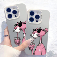 Coques de téléphone portable tendance, mignonnes et coquines, motif léopard rose, TPU+PC, antichoc, peintes aux UV, pour iPhone 17 16 15 14 13 12 12 Pro Max
