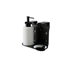 Distributeur de savon pour les mains et support mural pour shampoing de salle de bain haut de gamme pour hôtel avec serrure à clé, finition en acier inoxydable