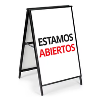 Support de signalisation portable en fer imperméable double face en forme de A, pour exposition intérieure, taille personnalisée, promotion au sol, affichage publicitaire