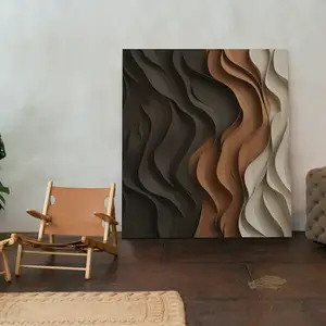 ภาพวาดนามธรรม 3D พื้นผิว Art Minimalist Boho ภาพวาดฝาผนังผ้าใบ Wall Art สีสันนามธรรม Wall Art โปสเตอร์