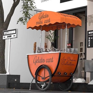 Outdoor Custom Orange <strong>Candy</strong> <strong>Cart</strong> Metal Detachable Food <strong>Cart</strong> <strong>Candy</strong> Bar <strong>Cart</strong> with Led Sign - Product Image 4