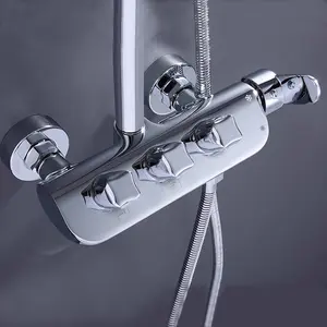 उच्च गुणवत्ता 304 स्टेनलेस स्टील के लिए बारिश सफेद एलईडी डिजिटल प्रदर्शन थर्मास्टाटिक बौछार बाथरूम में शावर सेट चीन में सस्ते कीमत