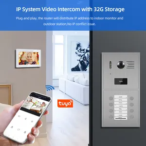 نظام إنترفون فيديو 1080p لباب الباب شبكة بناء واي فاي IP65 مضاد للماء