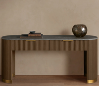 Console de rangement en bois massif Finnley, style américain traditionnel, avec tiroirs, pour entrée ou salon