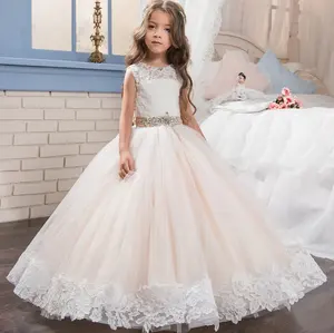 Bebek kız düğün kıyafeti elbise genç kız fantezi dantel elbise