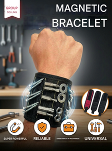 Bracelet porte-outils magnétique puissant : maintient en toute sécurité les clous, vis et boulons pour vos projets, avec un rangement facile et une organisation optimisée des fournitures. - Product Image 6