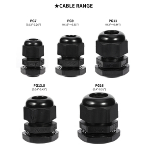 Passe-câbles en nylon étanche IP68 PG7-PG63, Protections de câbles en plastique, Connecteurs de câbles - Product Image 6