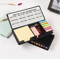 Bloc-notes autocollants promotionnels avec couverture en PU, bloc-notes d'écriture avec calendrier, ensemble de blocs-notes autocollants