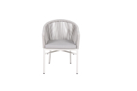 Fauteuil d'extérieur CDG de luxe moderne et empilable en corde tressée - Chaise de salle à manger en aluminium pour hôtel, patio, complexe hôtelier