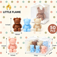 Bougie parfumée en forme d'ours en peluche, finition mate, cire de soja, forme d'animal mignon, boîte transparente, ruban, nœud, décoration d'intérieur, vente en gros, marque privée