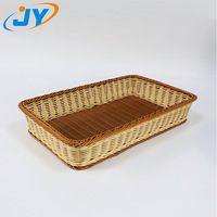 Panier de rangement rectangulaire en plastique pour la présentation d'aliments, le pain et les fruits dans le salon, également panier à linge