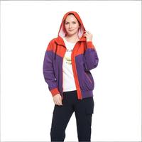 Veste coupe-vent à capuche pour femme, color block, OEM |   Manteau décontracté léger et résistant à l'eau pour les trajets en plein air
