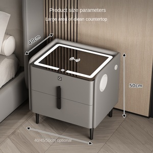 2025 New <strong>Smart</strong> Mobile Modern Simplicity Bedroom Bedside Nightstand Storage Large Size Solid Wood Frame Bedroom <strong>Furniture</strong> - Product Image 4