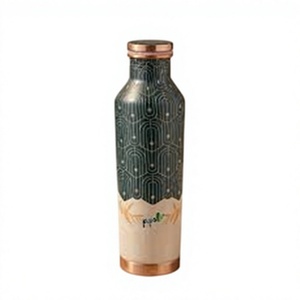 ขวดน้ำทองแดงลายโอเรียนเต็ล ดีไซน์มินิมอล พกพาสะดวกสำหรับการเดินทาง - Product Image 1