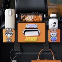 Boîte de rangement moderne en plastique pour siège de voiture avec rangement pour mouchoirs arrière, porte-gobelet multifonctionnel et crochet